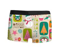 Men's Breathable Xmas Boxer Briefs Printing Christmas Trunks Supportive Novelty Boxers Shorts