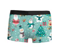 Men's Breathable Xmas Boxer Briefs Printing Christmas Trunks Supportive Novelty Boxers Shorts