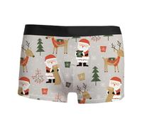 Men's Breathable Xmas Boxer Briefs Printing Christmas Trunks Supportive Novelty Boxers Shorts