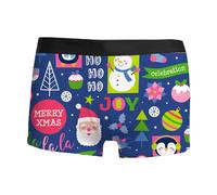 Men's Breathable Xmas Boxer Briefs Printing Christmas Trunks Supportive Novelty Boxers Shorts