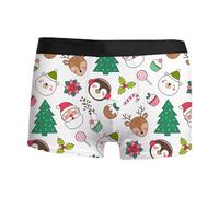 Men's Breathable Xmas Boxer Briefs Printing Christmas Trunks Supportive Novelty Boxers Shorts