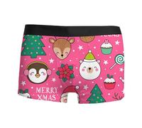 Men's Breathable Xmas Boxer Briefs Printing Christmas Trunks Supportive Novelty Boxers Shorts