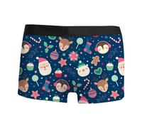 Men's Breathable Xmas Boxer Briefs Printing Christmas Trunks Supportive Novelty Boxers Shorts