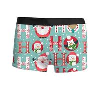 Men's Breathable Xmas Boxer Briefs Printing Christmas Trunks Supportive Novelty Boxers Shorts