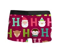 Men's Breathable Xmas Boxer Briefs Printing Christmas Trunks Supportive Novelty Boxers Shorts