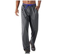 Men's Breathable Zipper Pockets Jogger Sweatpants Pants Running Mesh Men's Pants Running Pants Women (Grey, XL)
