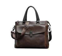 Men'S Briefcase Vintage Crazy Horse PU Leather Executive Laptop Handbag Tote Messenger Business Portfolio Side Bag