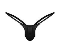 Mens Briefs Black 1pc Sexy Mens G-Strings Men's Thong Underwear Plain Bulge Pouch Low Rise Bikini Thongs Underpants Knickers Men Sissy Lingerie Joke Secret Gift