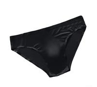 Men's Briefs, Ice Silk Seamless 3D Bulge Pouch K6808, Thin Low-Rise High Elasticity Quick-Drying Underwear(2XL Black)