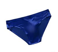 Men's Briefs, Ice Silk Seamless 3D Bulge Pouch K6808, Thin Low-Rise High Elasticity Quick-Drying Underwear(2XL Blue)