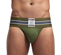 Men's Briefs Jockstrap Underwear Mid Rise Mesh G-Strings Classic Slips Soft Briefs G-String Bikini Briefs Pouch Underwear Army Green