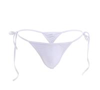 Men'S Briefs Low Rise Side Tie Bikini Briefs Sexy And Bold Thong Underwear For Romantic Encounters Comfortable Pouch Seamless Construction Underwear Solid Color Thong Lingerie White