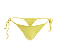 Men'S Briefs Low Rise Side Tie Bikini Briefs Sexy And Bold Thong Underwear For Romantic Encounters Comfortable Pouch Seamless Construction Underwear Solid Color Thong Lingerie Yellow