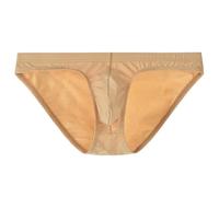 Men's Briefs Modal Cotton Low Rise Bikini Brief Soft Bulge Enhancing Underwear Breathable Lingerie Triangle Brief (Skin,XXL)