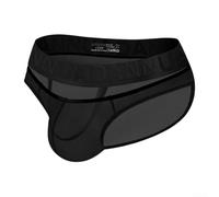 Mens Briefs Sexy Hanging Rings, Rope Mesh Sheer Gay Exotic Underwear Panties T-back String Erotic Lingerie(XL Black)