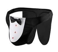 Mens Briefs Thongs Mens Sexy Underwear Bulge Bow Tie Gentleman'S Briefs Bulge Pouch G-String Underwear Sexy Low Waist Thong Striped T-Back New Funny Fashion Thong Bedroom Brief Adult Male