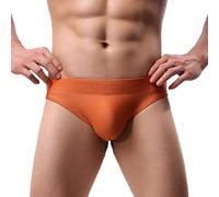 Men's Briefs Underwear Athletic Supporter Underpants Low Rise Hipster Briefs Classic Stretch Underwear Pant Soft Breathable Slips Underwear Sexy Bulge Pouch Briefs for Everyday Essential Orange