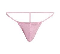 Mens Briefs Underwear Hollow Out G-Strings Bikini Briefs Underwear Sexy Mini Thong Underwear Hot Funny Thong String Briefs Sexy Lace Mankini Briefs Summer Swimsuit Dad (Pink, One Size)