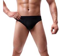 Mens Briefs Underwear Low Rise Male Underwear Pouch Male Underpants Comfortable Breathable Pouch Thongs Sexy Men's Underwear Summer Swimsuit Black