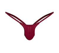 Mens Briefs Wine 1pc Sexy Mens G-Strings Men's Thong Underwear Plain Bulge Pouch Low Rise Bikini Thongs Underpants Knickers Men Sissy Lingerie Joke Secret Gift