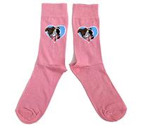 Mens British English Bulldog Pink Heart Socks UK 6-11/Eur 39-45/USA 7-12