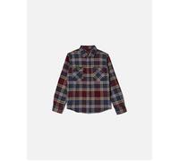 Men's Brixton Mood Indigo/Port/Saffron Bowery L/S Flannel Shirt - Black
