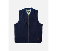 Men's Brixton Rinse Denim/Sherpa Builders Abraham Reversible Vest Gilet - Blue