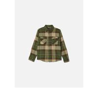 Men's Brixton Wild Green/Elm/Adrenaline Rush Bowery L/S Flannel Shirt - Black