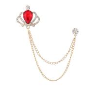 Men's Brooch Crown Chain brooch Suit Pin Badge Hanging Chains Collar Brooches Husband Boyfriend Valentine's Day Anniversary Birthday Gift, M, Metal, gemstone