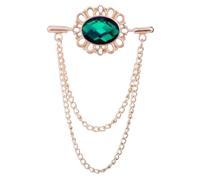 Men's brooch， Vintage Man's Tassel Chain Oval Rhinestone Collar Brooch Woman's Buckle Lapel Pin Suit Shirt Clothing