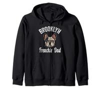 Mens Brooklyn Frenchie Dad Shirt French Bulldog NY Dog Lover Zip Hoodie