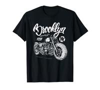 Mens Brooklyn Motorcycle Tshirt - Vintage New York Biker Shirt T-Shirt
