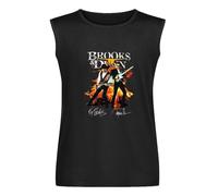 Men's Brooks & Dunn American Country Music Band Sleeveless T Shirt Unisex Vest Black L