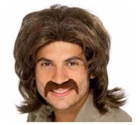 Mens Brown 70's Guy Wig for fancy dress