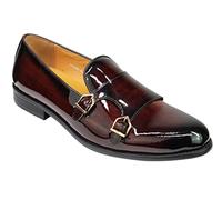 Mens Brown Black Real Leather Patent Tassel Loafers Shiny Wedding Dress Slip on Shoes [LSH-JPD08-A39-COFFEE-42]