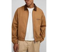Mens Brown Boxy Oversized Twill Worker Jacket, Brown M