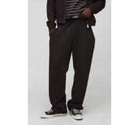 Mens Brown Chocolate Straight Leg Check Woven Waistband Jogger, Brown S