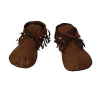 Bristol Novelty BA457 Hippy Indian Moccasins Men's Shoes | For Women | Brown Native American, One Size