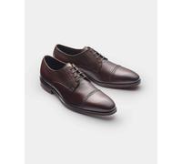 Men's Brown Leather Capped Derby Shoes - Size: 7 - Savile Row Company