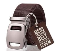 Mens Brown Nylon Canvas Belts With Automatic Slide Buckle Quick Release Belt For Outdoor Wear Uniforms And Dailywear