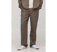 Mens Brown Relaxed Fixed Waist Trouser, Brown 32