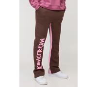 Mens Brown Slim Fit Worldwide Gusset Joggers, Brown L