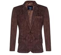 Men's Brown Suede Blazer Jacket Soft Real Italian Leather Fitted Vintage Coat M