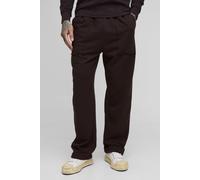 Mens Brown Tall Oversized Raw Seam Pocket Detail Joggers, Brown S