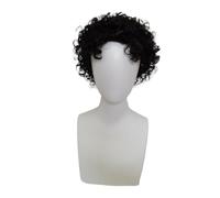 Mens Brown Wavy Blonde Wig - Short Natural Look Middle Part Heat Resistant Synthetic (Bla Costume Hair For Halloween Cosplay