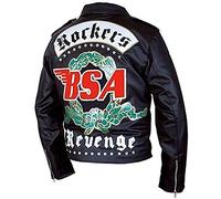 Men's BSA Faith Rockers George Michael Revenge Black Synthetic Leather Jacket