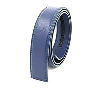 Men's Buckleless Belt 3.5cm Genuine Leather Automatic Belt, Blue, 110cm