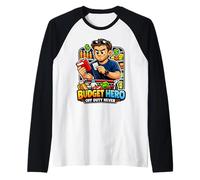 Mens Budget Hero Off Duty Never Raglan Baseball Tee