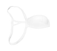 Men's Bulge Cover, Soft Cotton Stereo Shape Bulge Cup for Swimming Trunks Swimwear Briefs, Underwear Cup with Straps White (L)