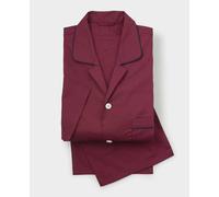 Men's Burgundy Wine Cotton Pyjamas - Size: XL - Savile Row Company